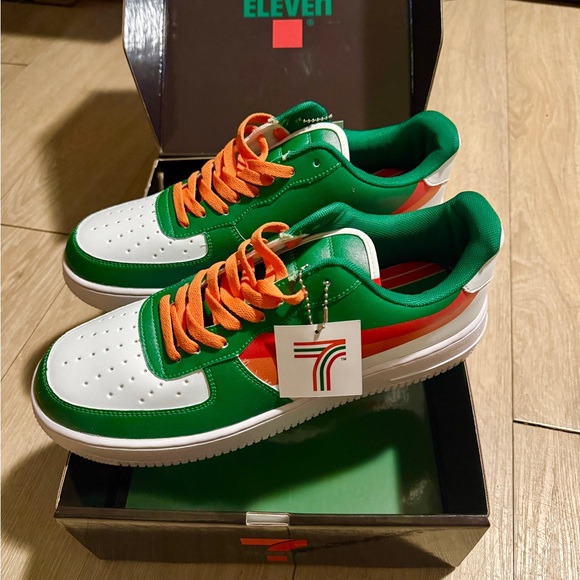 Green and Orange Men's Sneakers